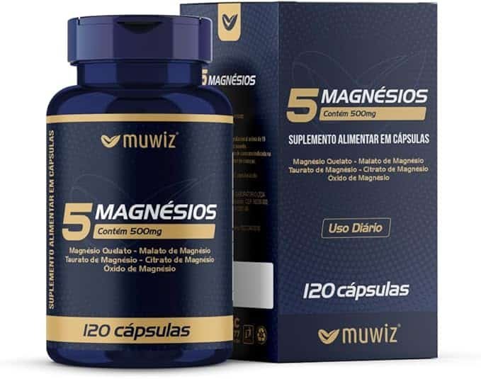 5-Magnesios-500mg-120-Capsulas-Quelato-Malato-Taurato-Citrato-e-Oxido-de-Magnesio-1.jpg 5 Magnésios 500mg 120 Cápsulas - Quelato Malato Taurato Citrato e Óxido de Magnésio - Imagem 1